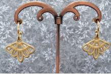 Boucles d'oreilles acier doré Eventails