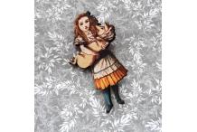 Broche en bois Alice aux pays des merveilles
