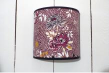 Applique murale demi lune tissu Art floral bordeaux