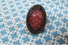 Bague laiton argenté et cabochon