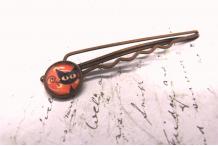 Barrette à cheveux laiton bronze et cabochon