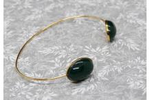 Bracelet manchette acier doré et résine