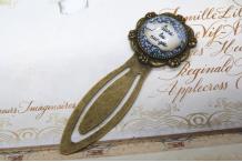 Marque page laiton bronze et cabochon