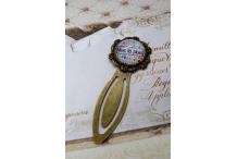 Marque page laiton bronze et cabochon