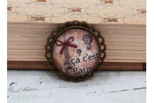 Broche laiton bronze et cabochon ça c'est Paris